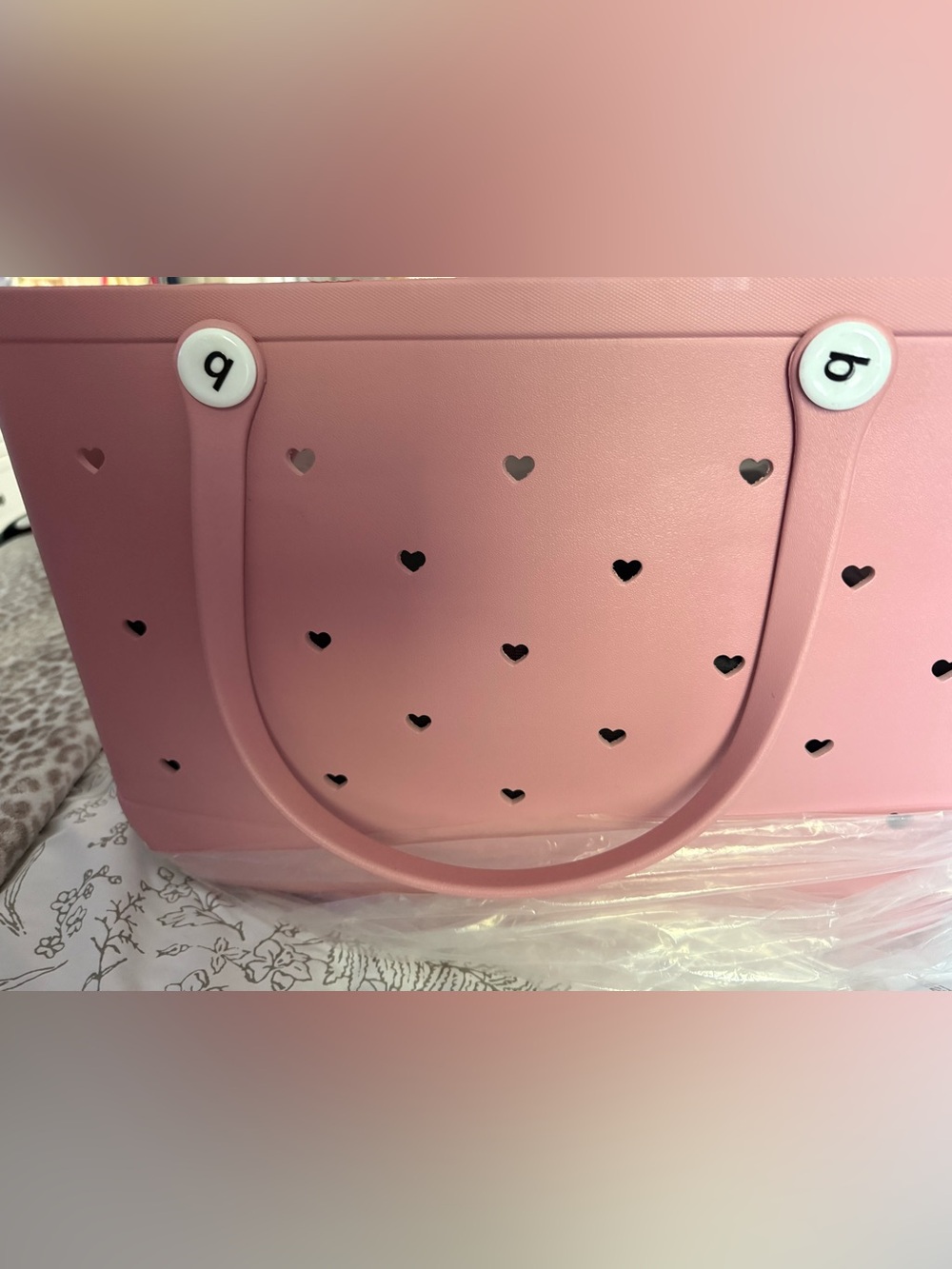 Pink  Cutout Tote - Everyday Carryall